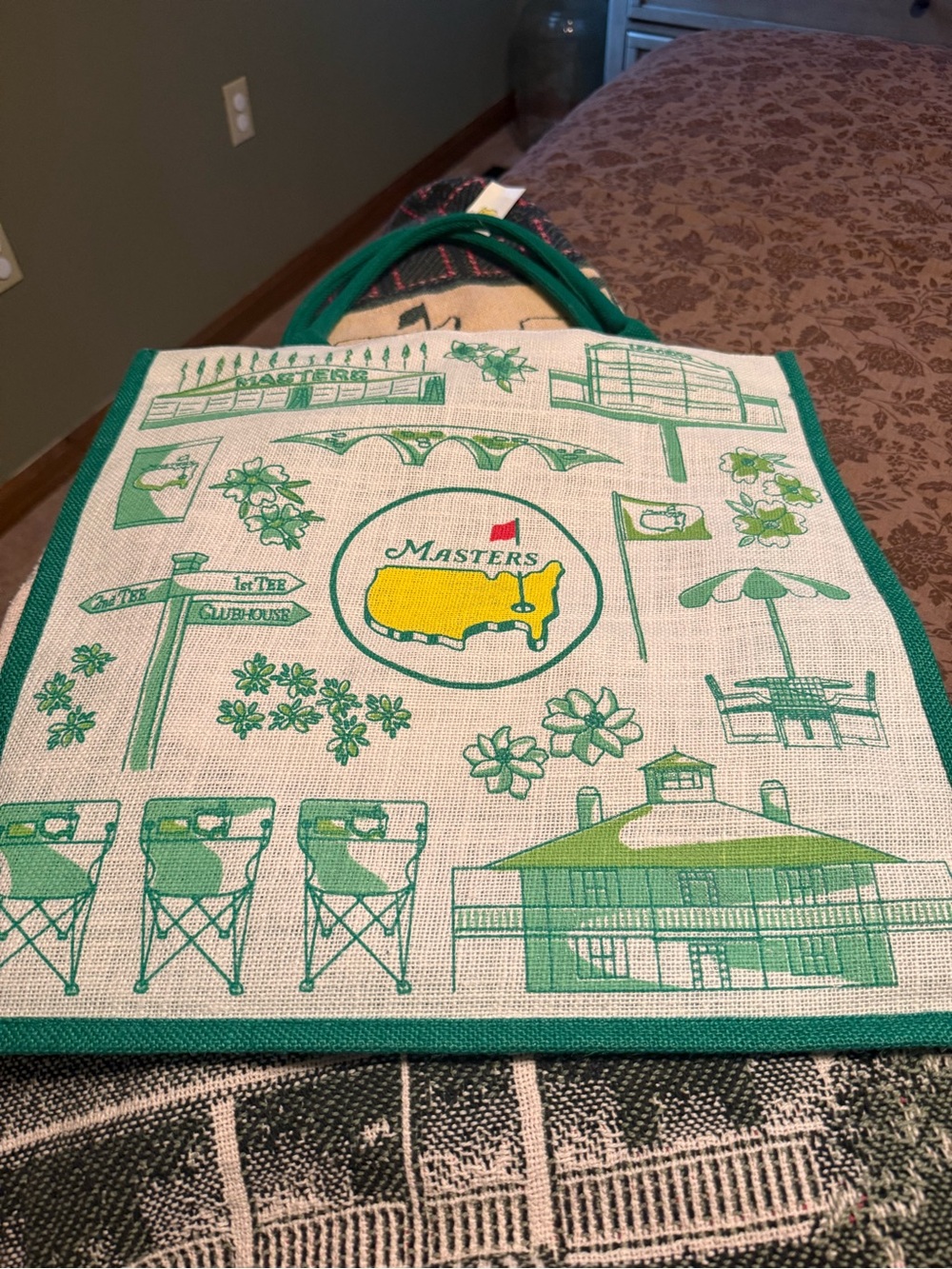 Masters Green and Yellow Canvas Tote Bag